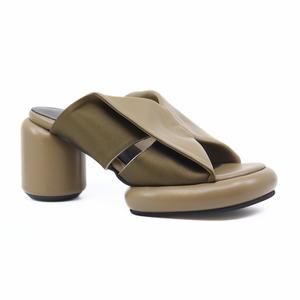 NEW ALL BLACK women mod collar mule in green